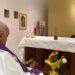 Pope Francis concelebrates Mass in the private chapel of Gemelli Hospital