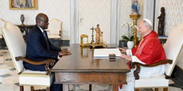 Pope Leo XIV meets with the President of Gabon