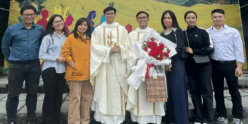 Young priests on the mountain paths