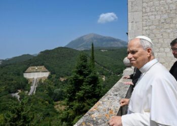 Pope Leo prays for peace at Montecassino Abbey